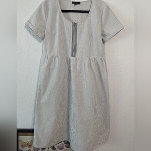 Linen/cotton Roolee striped midi dress